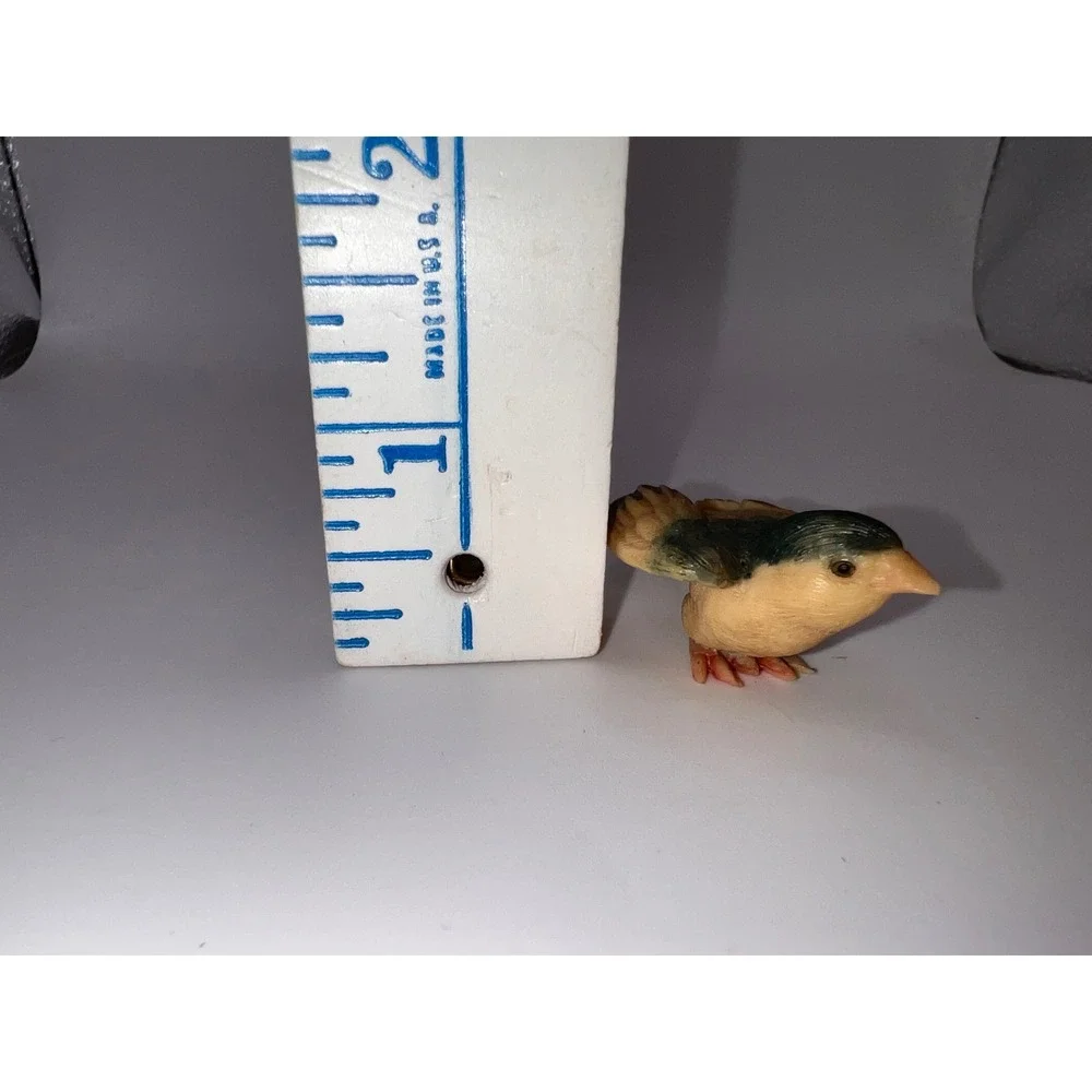Vintage Miniature Hard Plastic Blue Winged Bird Trinket Shelf Mini Wild Animals